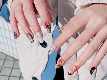 ソウ 難波店 nail salon Sou/カフェオレ/バレンタインnail