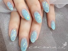 水色ドットネイル