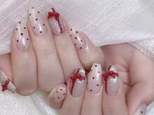 スペラ 大宮店(Spera)/大人可愛クリスマスリボンネイル