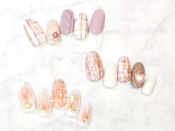 ハッピービューティー(Happy Beauty)/ツイードチェックネイル