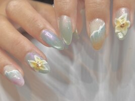 お花/海ネイル/サンセット