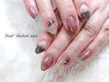 ノアブルーバードネイルズ(Noah' bluebird .nails)/レースフレンチと押花