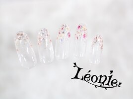 ラメグラ×押し花デザイン