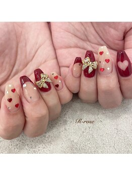 アールローズ(R-rose)/赤×パーツネイル
