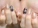 冬の定番チェックネイル