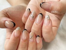 ネイルサロン イントゥ(into_)/定額　フレンチ　ラメ　シルバー