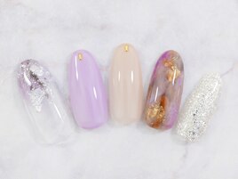 大理石風ニュアンスネイル