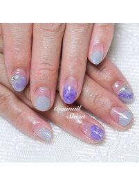 紫陽花ニュアンス梅雨ネイル