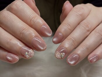 テテ ネイル(Tete..nail)/マグネット×ツイードネイル