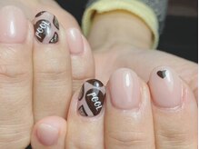 エーエムネイル(Am:nail)/ブラウン手描きハート