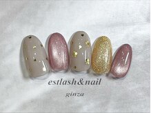 エストラッシュアンドネイル 銀座店(est lash&nail)/ゴールドミニハートネイル