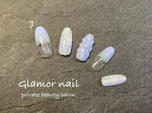 グラマーネイル(Glamor nail)/クリア3D×フラワー