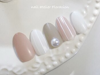 ネイルアトリエ フロラシオン/春の定額ネイル ストライプ