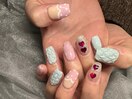 キルティングバレンタインネイル