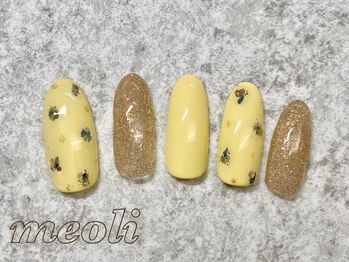 ワンカラー＋ラメアート