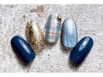 バブル シュガー バイ ネイルクローネ(bublle sugar by.nail crone)/チェック柄ネイル