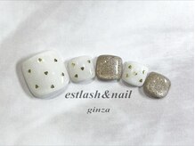 エストラッシュアンドネイル 銀座店(est lash&nail)/フットゴールドミニハートネイル