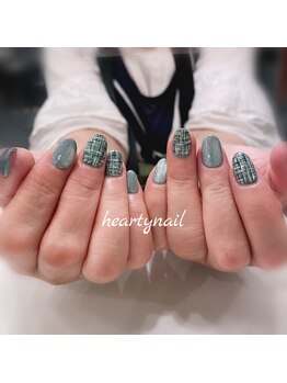 ハーティーネイル hearty nail 溝の口店/ツイードネイル