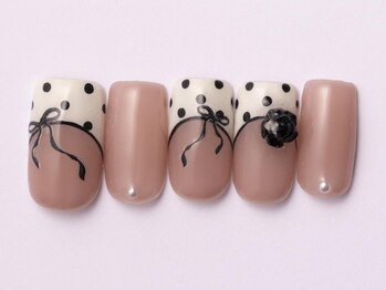 ジェミーネイル エビス(Jemiy nail ebisu)/ドットフレンチリボン10060yen