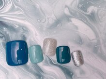 ネイルサロン&スクール ジーナ(GINA)/ブルー×シルバー