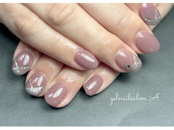 パープルベージュ/斜めフレンチ