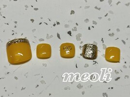ワンカラー  +ラメフレンチ