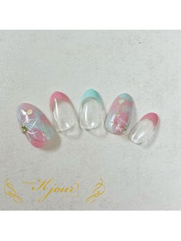 ケージュール(Kjour)/マーブルフラワーネイル