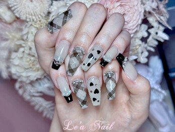 レアネイル 渋谷店(Le’a nail)/秋★チェックネイル★ハート