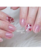 たゆ ネイル(たゆnail)/パラジェル手描きハートネイル