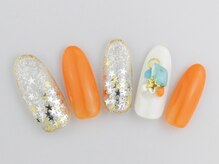 ネイルプラザ 河原町OPA店(NAIL PLAZA)/ターコイズ×キラキラネイル