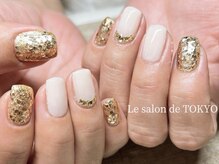 サロンド トウキョウ(Le salon de TOKYO)/金☆白★キラキラ☆お正月ネイル