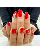 プルミエ ネイル(Premier Nail)/ツリー＆雪の結晶☆RED