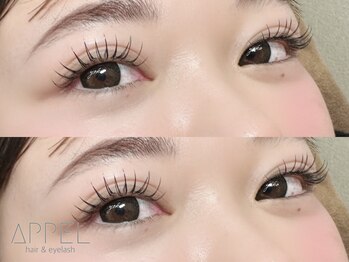アペル(APPEL)の写真/モチの良さと仕上がりの美しさが人気◇トレンド×似合わせ×自然な仕上がりでどこから見ても綺麗なお目元へ