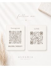 アレグリア ザ ビューティー(alegria the beauty)&nbsp;Instagram 公式LINE