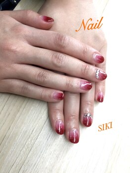 シキ(SIKI)/冬ネイルボルドーグラデーション