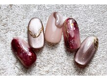 バブル シュガー バイ ネイルクローネ(bublle sugar by.nail crone)/ボルドーニュアンスネイル