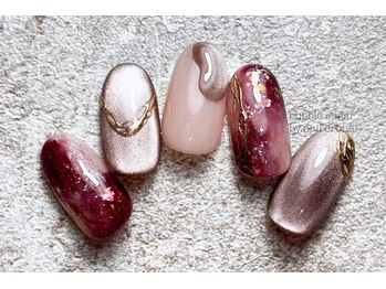 バブル シュガー バイ ネイルクローネ(bublle sugar by.nail crone)/ボルドーニュアンスネイル