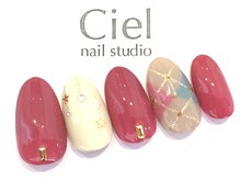 シエルネイルスタジオ 新宮店(Ciel nail studio)/ピンクアーガイルデザイン☆