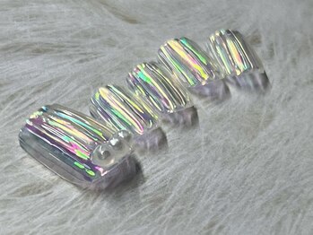 ネイル アンド ボディジュエリー リッチスタイル(Nail&Body Jewely Rich style)/オーロラプリーツネイル