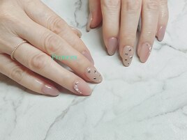 縦グラデーション×ストーン