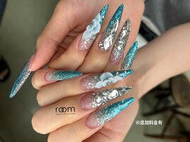 フラワーアート×ロングスカルプ