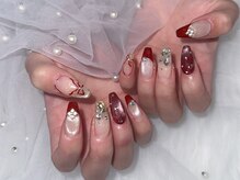 ユーニーネイル(Yoonie Nail)/ボルドーで冬っぽく♪