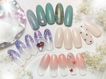 ネイルサロン キュラソー(Curacao)の写真/名駅22時まで営業★ケア込【フリーARTシンプル¥8800/シンプル定額¥6800～】大人女子も大満足の上品アート♪