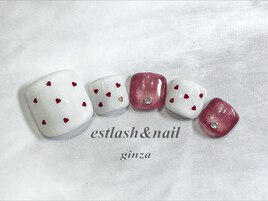 フットレッドミニハートネイル