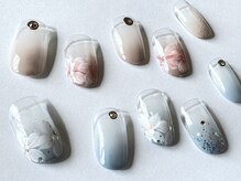 ネイルサロン クイール 小山店(NAIL SALON QUILL)/カラグラデ×フラワーアート