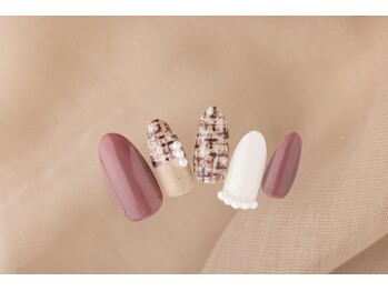 ヴァンネイル みなとみらい馬車道(VINGT NAIL)/*ツイード×ブラウン*