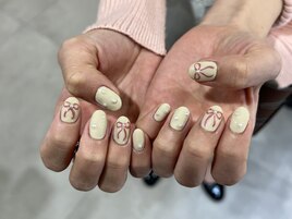 イエロー×リボンネイル＊゜