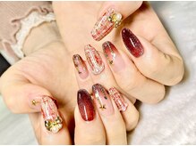 ヒマワリ(HIMAWARI)/チェックネイル