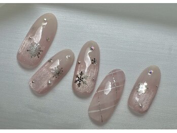 スピードネイル アンド アイ 宮交シティ店/#285 &nbsp;【チェック×雪】