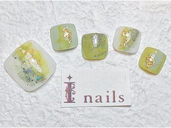 アイネイルズ 梅田店(I nails)/グリーンニュアンス箔